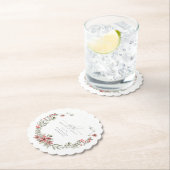 ボホウィンターグリーンリーレッドフローラ90誕生日 ペーパーコースター (インサイチュ)