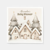 ボホウィンターコテージクリスマスベビーシャワー スタンダードカクテルナプキン (正面)