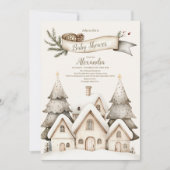 ボホウィンターコテージクリスマスベビーシャワー 招待状 (正面)