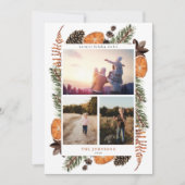 ボホウィンターシトラスボタニカル3フォトホリデーカード シーズンカード (正面)