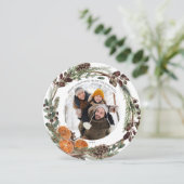 ボホウィンターシトラスラウンドフォトホリデーカード シーズンカード (スタンド正面)