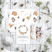 ボホウィンターシトラスリースフォトホリデーカード シーズンカード