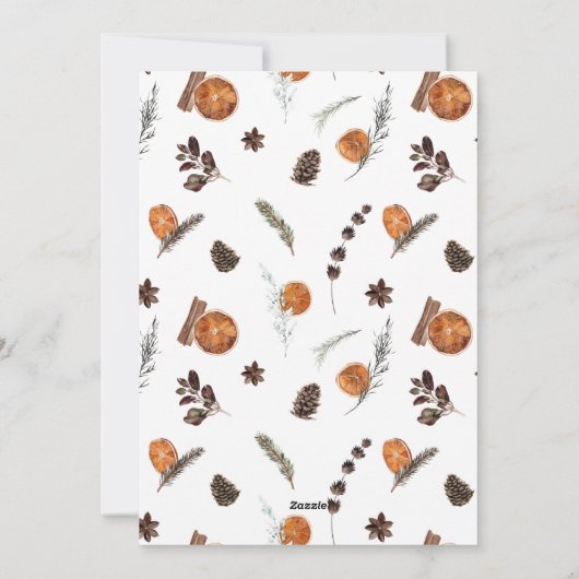 ボホウィンターシトラスリースメリークリスマスフォトホー シーズンカード (裏面)