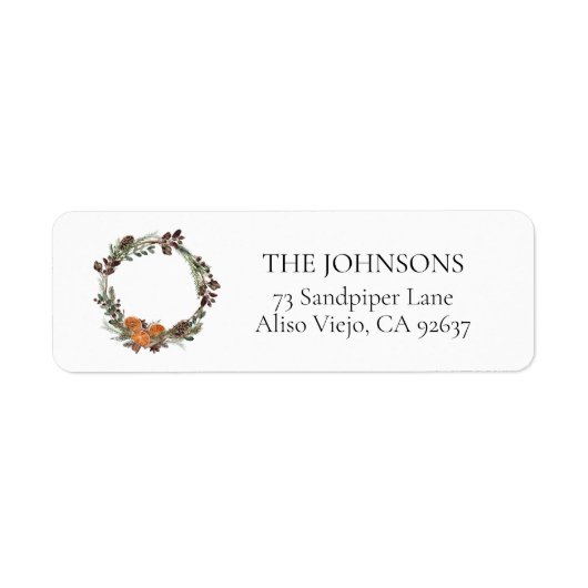 ボホウィンターシトラスリース差出人住所ラベル ラベル (正面)