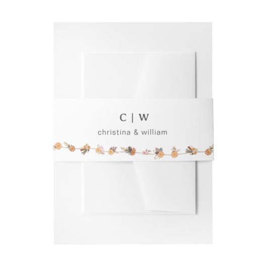 ボホウィンターホリデーボタニカル結婚ズ 招待状ベリーバンド (正面例)