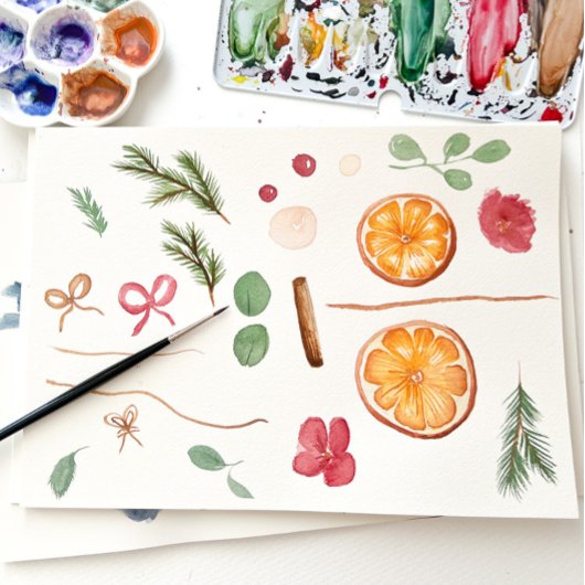 ボホウィンター乾燥柑橘類フローラブライダルレジストリ エンクロージャーカード