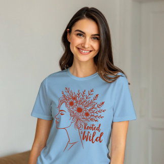 ボホウィンドフラワーヘアボタニカルメス Tシャツ
