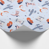 ボホウェスタンのクリスマス – 青 ラッピングペーパー (角)