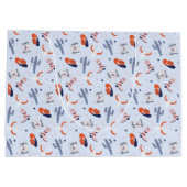 ボホウェスタンのクリスマス – 青 ラージペーパーバッグ (裏面)