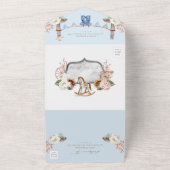 ボホウェスタンの水の色の小さなカウボーイベビーブシャワー オールインワン招待状 (外側)