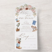 ボホウェスタンの水の色の小さなカウボーイベビーブシャワー オールインワン招待状 (内側)