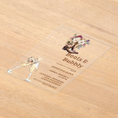 ボホウェスタンエレガントカウボーイブライダルシャワー アクリル招待状 (レイダウン)