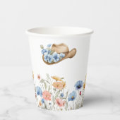 ボホウェスタンカウボーイハットとワイルドフラワー 紙コップ (正面)