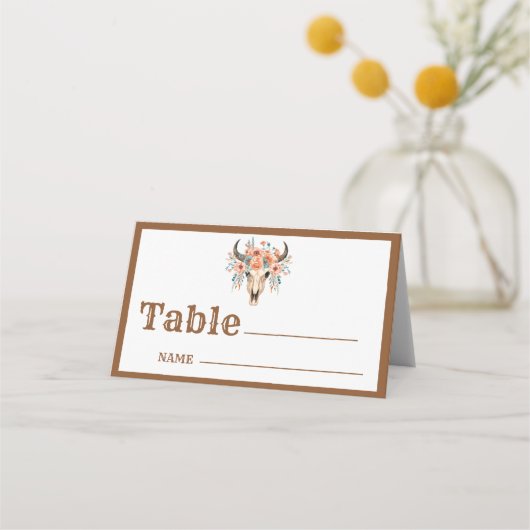 ボホウェスタンカウボーイモノグラム旅行テーマ結婚ズ プレイスカード (正面)