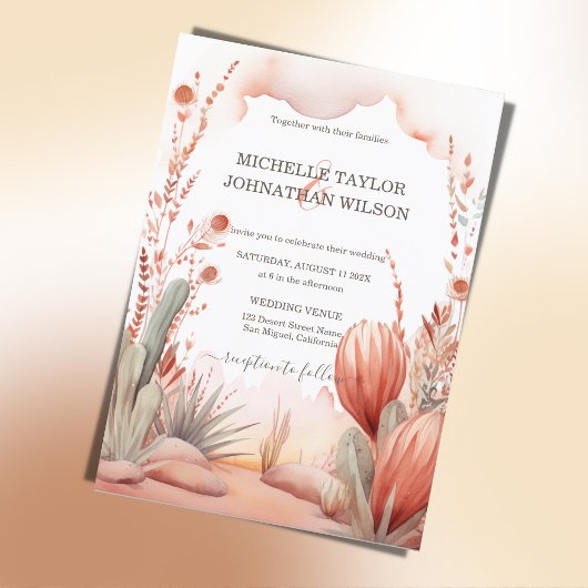 ボホウェスタンキャニオンメキシコサボテン砂漠 招待状