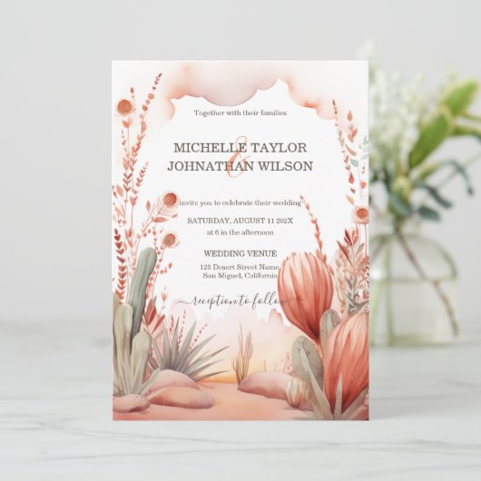 ボホウェスタンキャニオンメキシコサボテン砂漠 招待状 (スタンド正面)