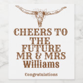 ボホウェスタンモダンカウボーイ婚約ギフト ワインラベル (シングルラベル)