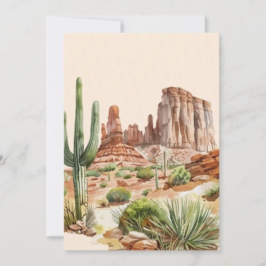 ボホウェスタン砂漠 |ブライダルシャワーの招待 招待状 (裏面)