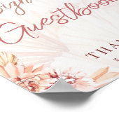 ボホウェディングゲストブックサイン ボヘミアンのエンゲージメント ポスター (角)