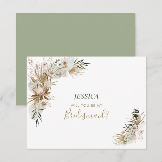 ボホウェディングパーティーにあなたが私の提案 ノートカード (正面/裏面)