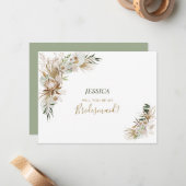 ボホウェディングパーティー 私のプロポーズに答えてくれる? ノートカード (正面/裏面インサイチュ)