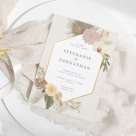 ボホウェディング パンパスグラス オーキッド パーム ウェディング 招待状