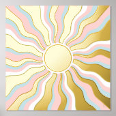 ボホウェーブサンレイズレトロデザイン 箔ポスター (正面)