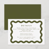 ボホウェーブフレームグリーン結婚とホワイトの詳細 エンクロージャーカード (正面/裏面)