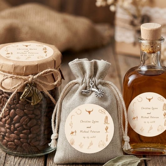 ボホウエスタンカウボーイイラストレーション結婚ズ スクエアシール