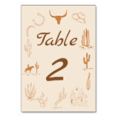ボホウエスタンカウボーイイラストレーション結婚ズ テーブルナンバー (裏面)