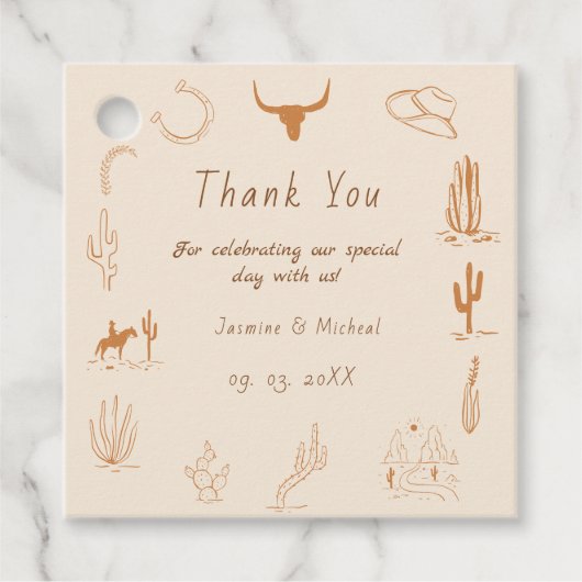 ボホウエスタンカウボーイイラストレーション結婚ズ フェイバータグ (正面)