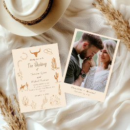ボホウエスタンカウボーイイラストレーション結婚ズ 招待状