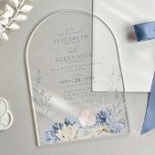 ボホウォーエレガントトカラーコーラルビーチ結婚式アーチ アクリル招待状