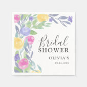 ボホウォーカラフルタカラーフローラブライダルシャワー スタンダードカクテルナプキン (正面)