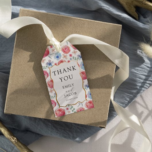 ボホウォーカラフルタカラーフローラ結婚式の引き出物 ギフトタグ