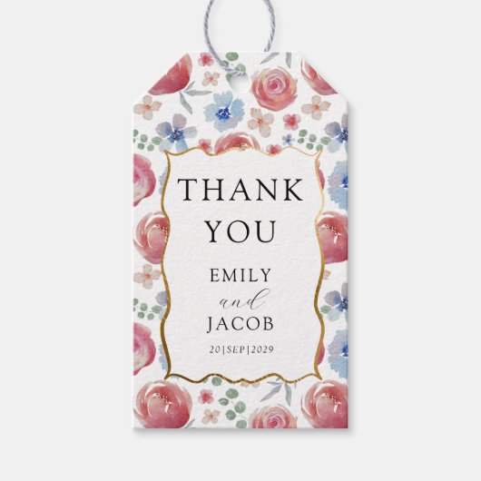 ボホウォーカラフルタカラーフローラ結婚式の引き出物 ギフトタグ (正面)