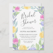 ボホウォーカラフルトカラーバラブライダルシャワー 招待状 (正面)