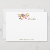 ボホウォーカラフルトカラーフローラベビーシャワーカスタム サンキューカード (正面)