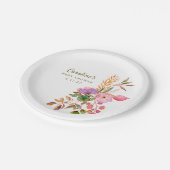 ボホウォーカラフルトカラーフローラベビーシャワーカスタム ペーパープレート (アングル)