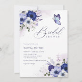 ボホウォータカラーフローラバタフライブライダルシャワー 招待状 (正面)