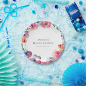 ボホウォータカラーフローラリースブライダルシャワー ペーパープレート (パーティー)