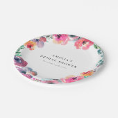 ボホウォータカラーフローラリースブライダルシャワー ペーパープレート (アングル)