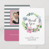 ボホウォータカラーフローラ&バタフライ |ありがとうございます サンキューカード (正面/裏面)