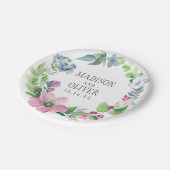 ボホウォータカラーフローラ&バタフライ | 結婚s ペーパープレート (アングル)