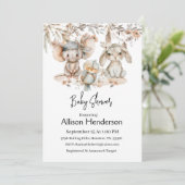 ボホウォータカラー動物ベビーシャワー招待状 招待状 (スタンド正面)