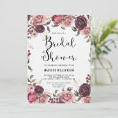 ボホウォータカラー秋ブルゴーニュフローラブライダルシャワー 招待状 (スタンド正面)