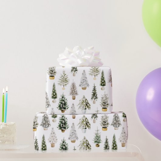 ボホウォータカラー クリスマスコンポジション グリーティング ラッピングペーパー (パーティーギフト)