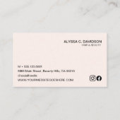 ボホウォーターのカラーフローラヘア美しいカスタマイズ 名刺 (裏面)