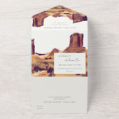 ボホウォーターの色の砂漠の風景の結婚式の招待 オールインワン招待状 (外側)