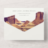 ボホウォーターの色の砂漠の風景の結婚式の招待 オールインワン招待状 (裏面)